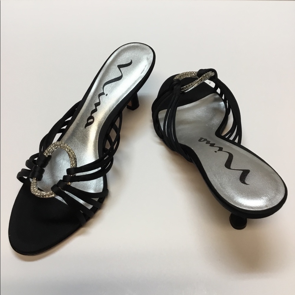 Trending Black with Rhinestones Heels.  Nina - Picture 6 of 8